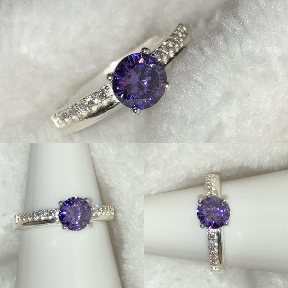 Petite Amethyst Gemstone Handmade Solitaire Ring - Picture 5 of 6